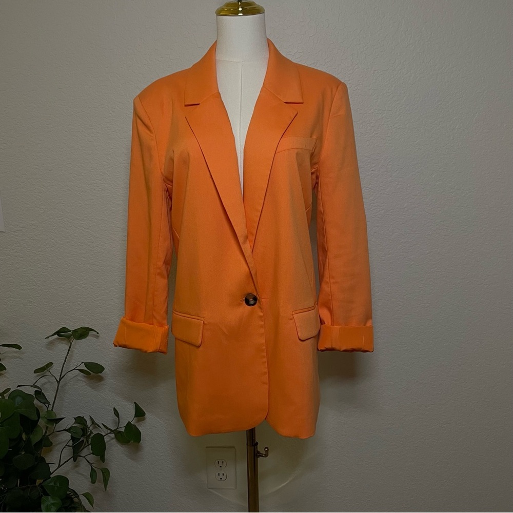 Steve Madden Bold Orange Boyfriend Blazer